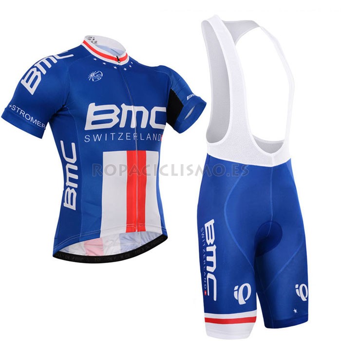 2015 Maillot Bmc Rojo tirantes mangas cortas